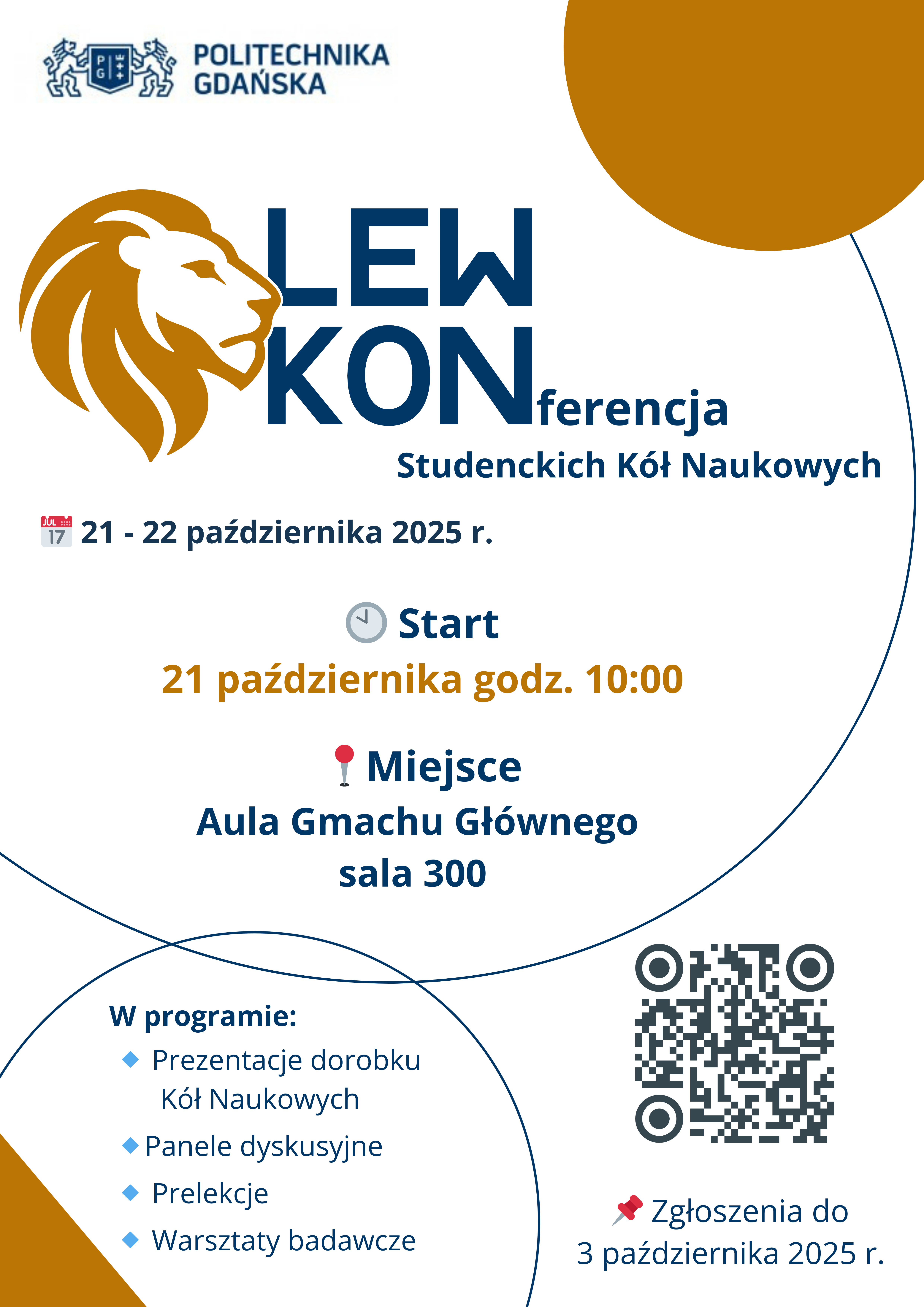 Plakat informujący o wydarzeniu Konferencja Kół Naukowych LEWKON