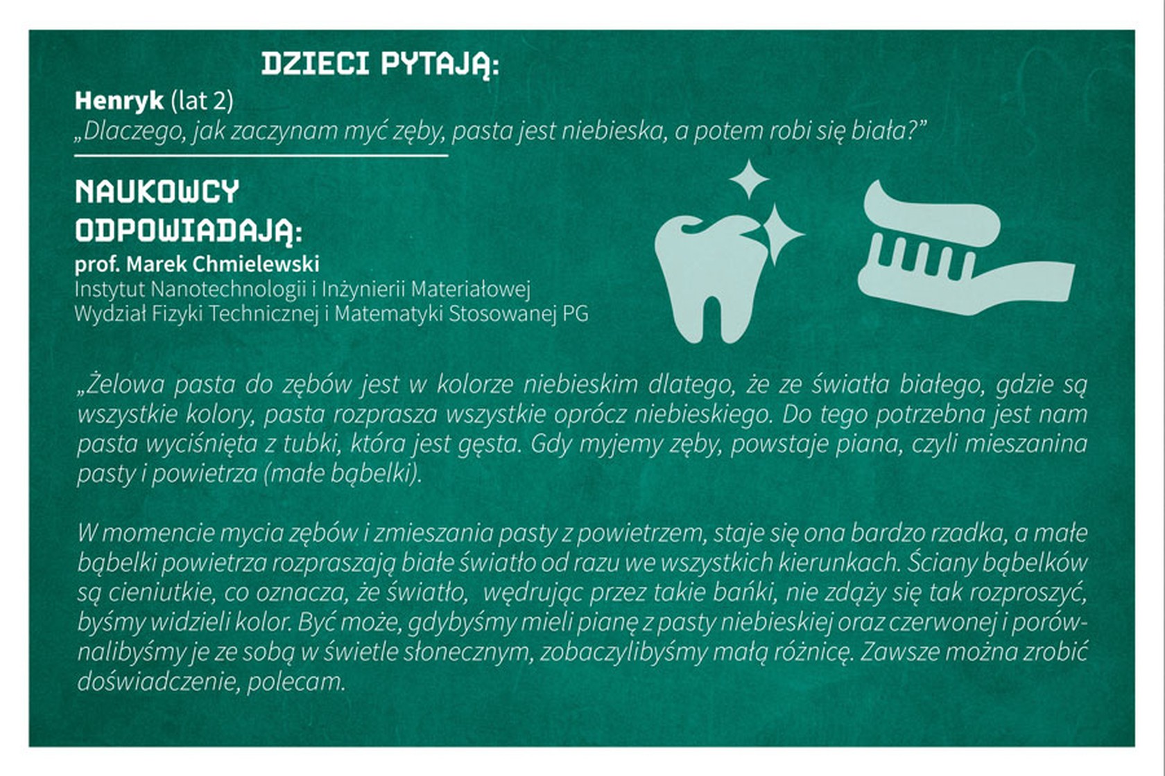Grafika o paście do zębów