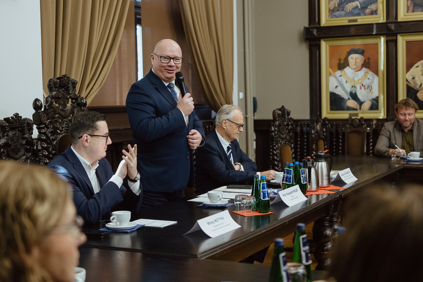 Prof. Krzysztof Wilde, rektor PG podczas spotkania z ministrem Miłoszem Motyką. Fot. Bartosz Bańka/PG