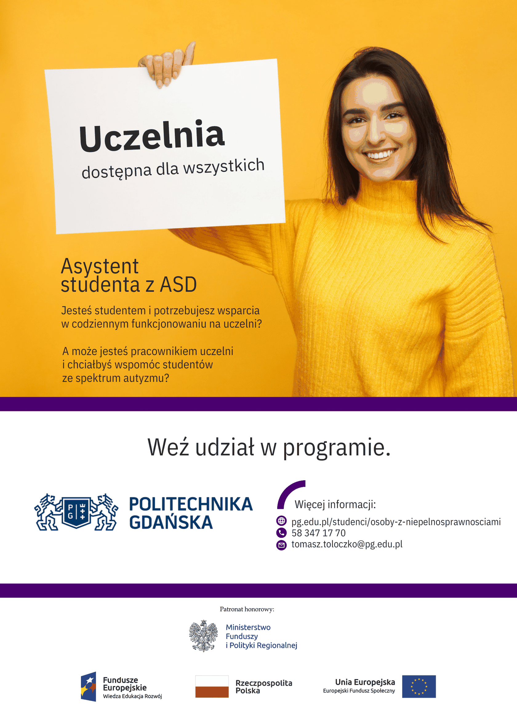 Asystent studenta z ASD - plakat