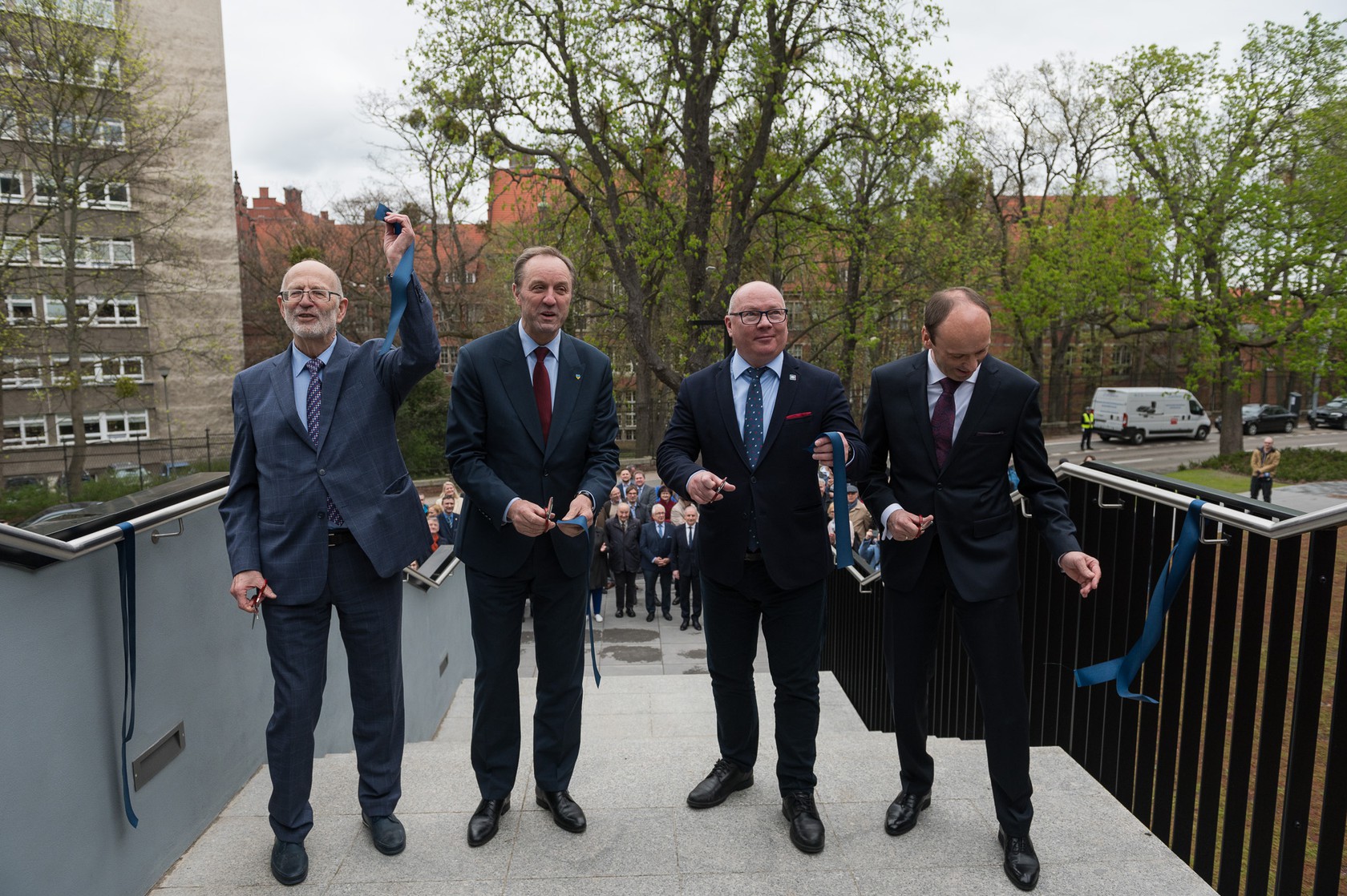 Od lewej: prof. Henryk Krawczyk, marszałek województwa pomorskiego Mieczysław Struk, rektor PG prof. Krzysztof Wilde i Mariusz Miler, kanclerz PG.