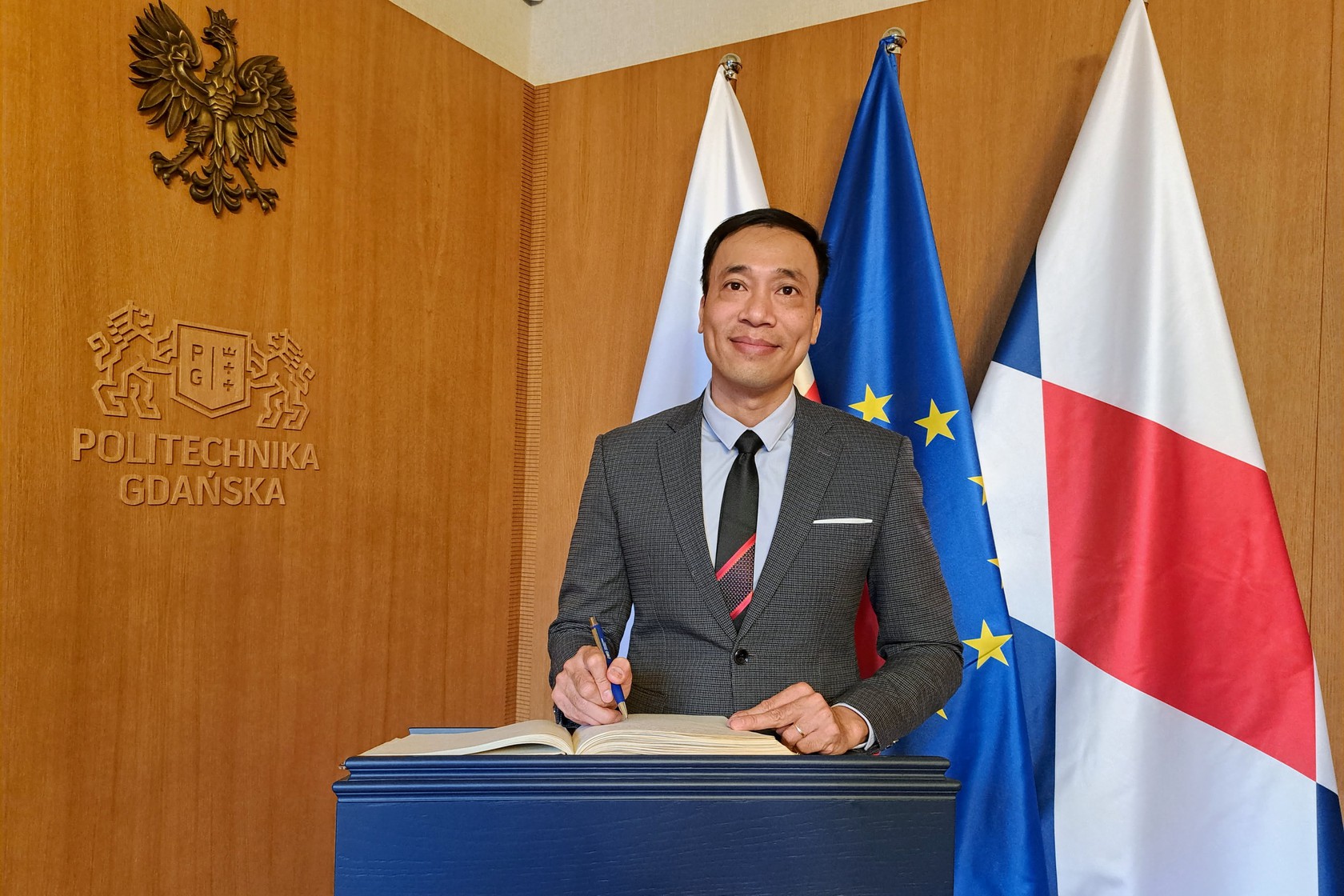 Prof. dr Hoang Anh Tuan, prorektor Don A University w wietnamskim Da Nang podczas wizyty na Politechnice Gdańskiej. Fot. Paweł Kukla/PG
