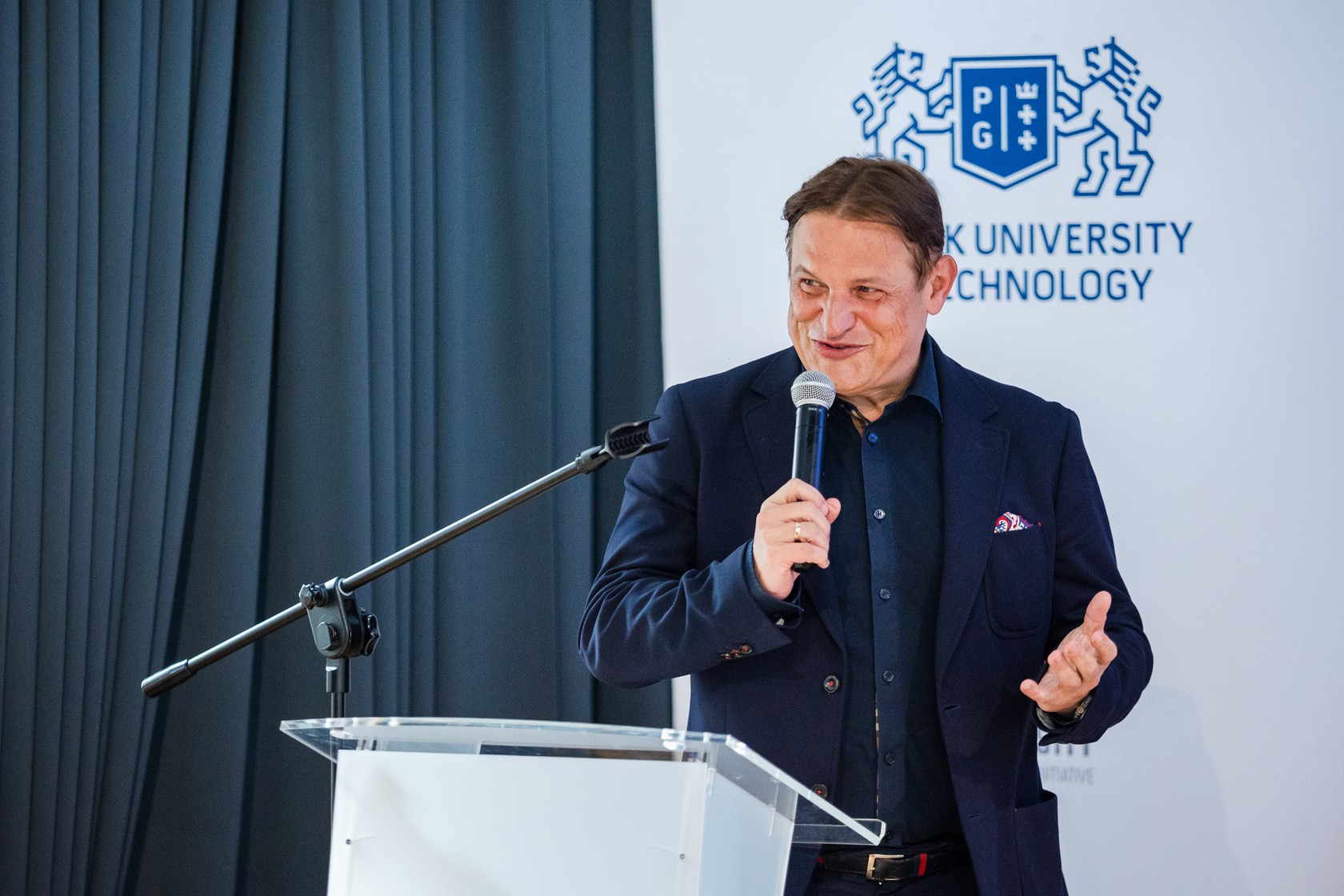 Prof. Jacek Męcina z Uniwersytetu Warszawskiego, kierownik projektu Bezpieczna Uczelnia. Fot. Karol Stańczak / Politechnika Gdańska