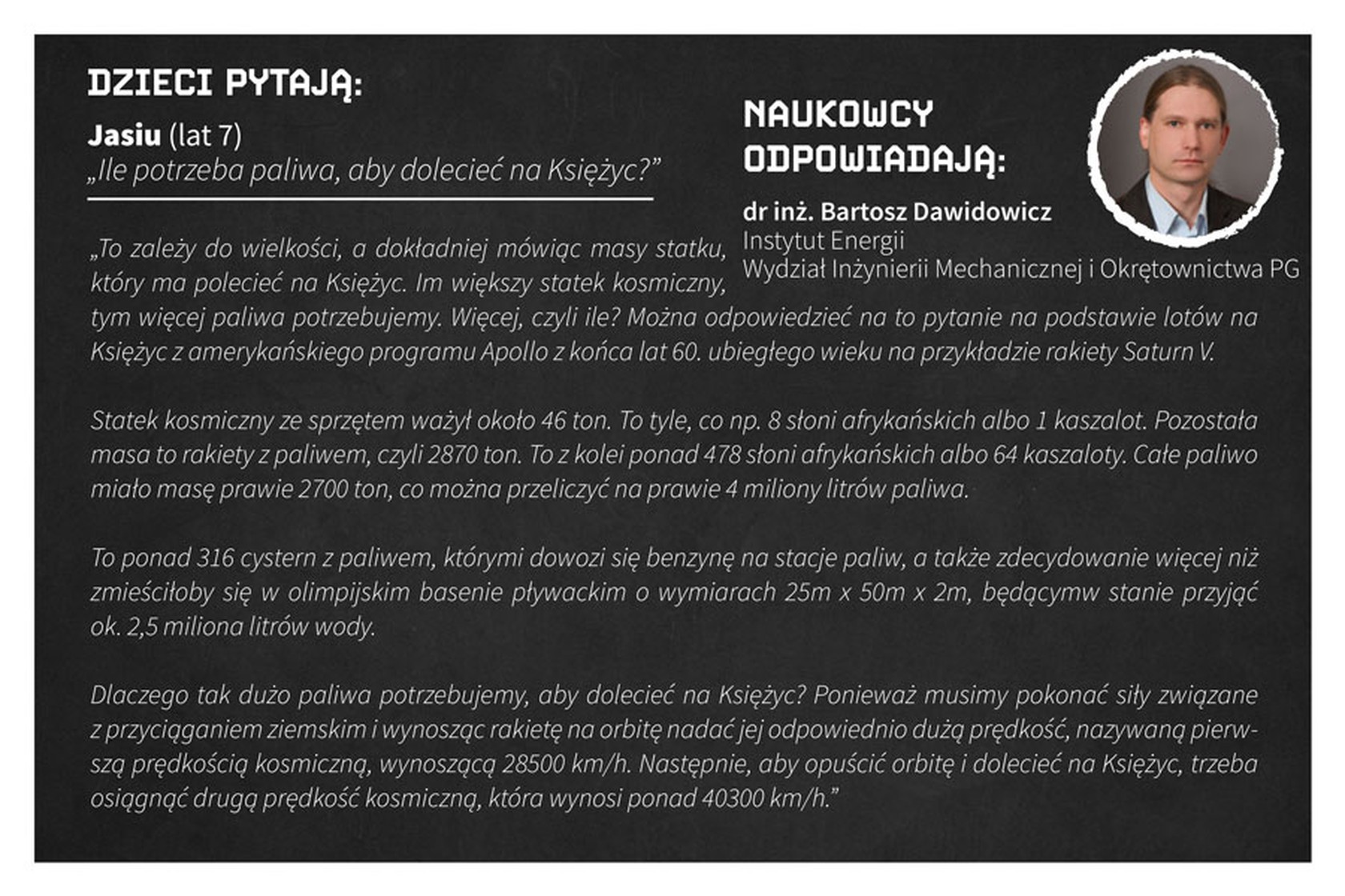 Ile potrzeba paliwa, aby dolecieć na Księżyc?