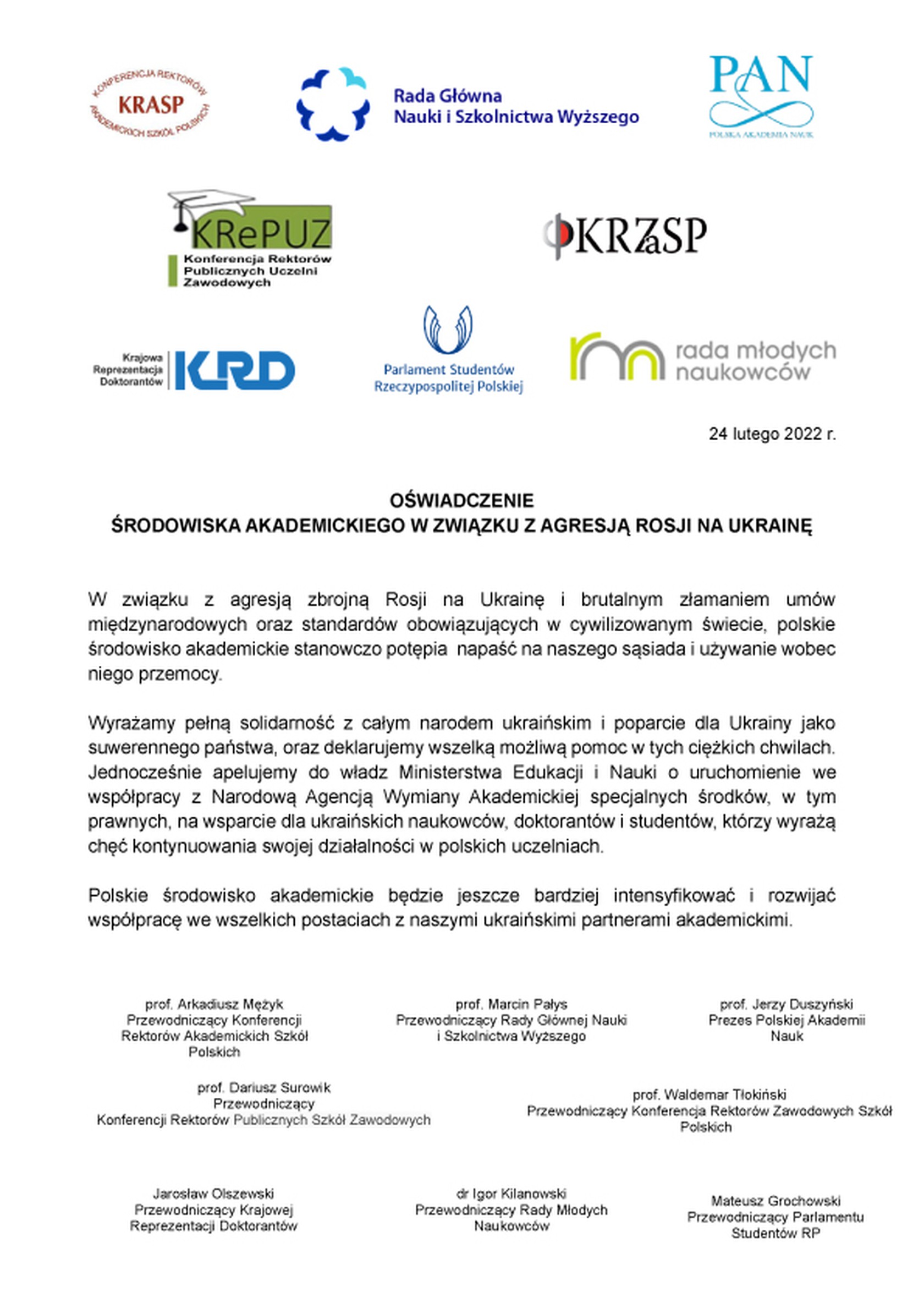 Oświadczenie KRASP