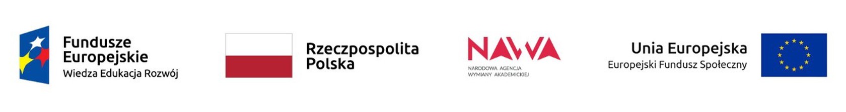 Logotypy: Fundusze Europejskie, RP, NAWA, UE