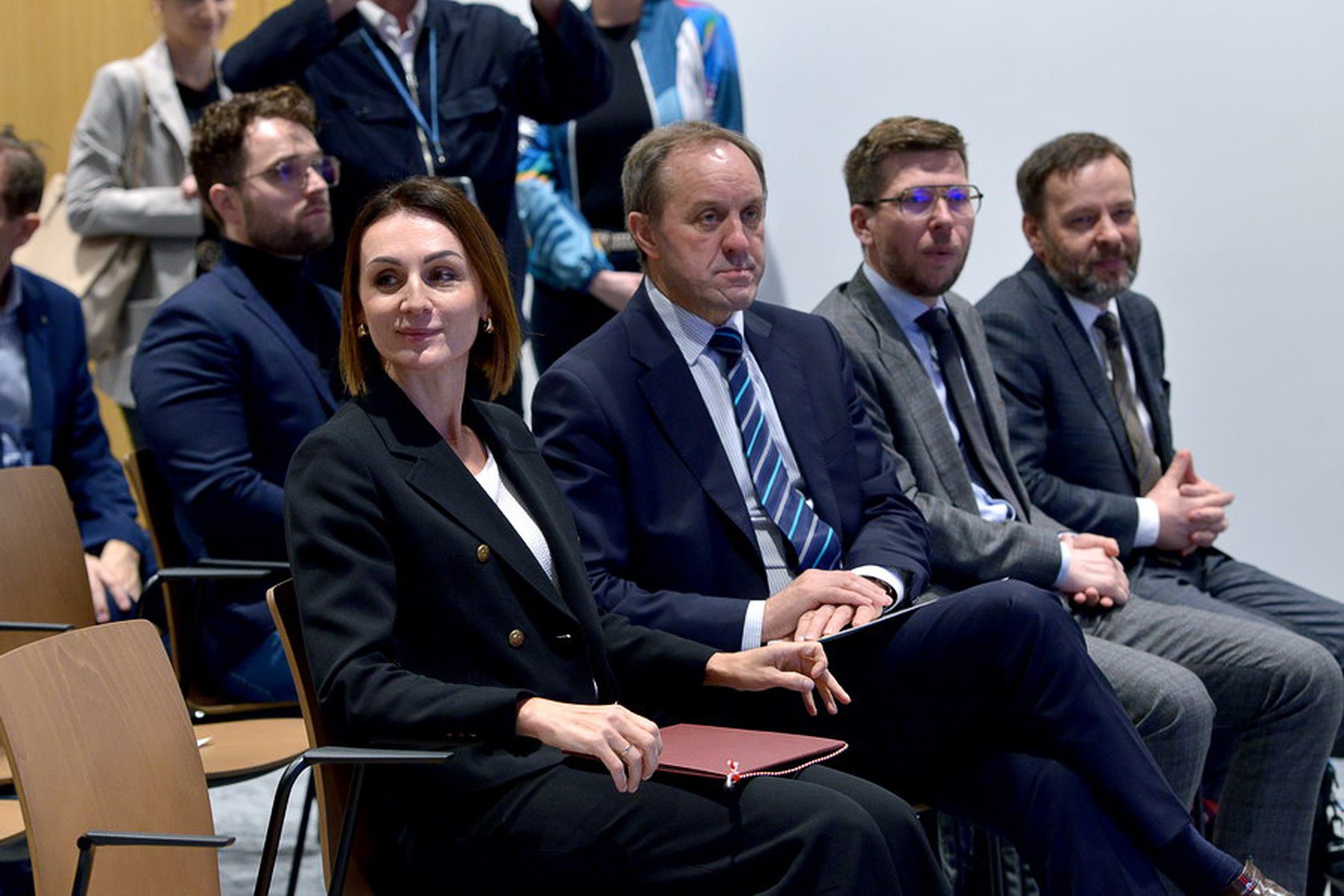 Na zdjęciu od lewej: Beata Rutkiewicz, wojewoda pomorska, Mieczysław Struk, marszałek woj. pomorskiego, Michał Glaser, prezes OMGGS, dr hab. inż. Jarosław Protasiewicz, dyrektor OPI-PIB. Fot. Krzysztof Krzempek/PG