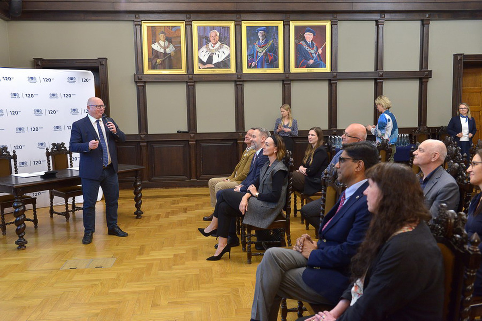 Podpisanie listu intencyjnego ws. współpracy pomiędzy PG a Bechtel Polska. Przemawia prof. Krzysztof Wilde, rektor PG. Fot. Krzysztof Krzempek/PG
