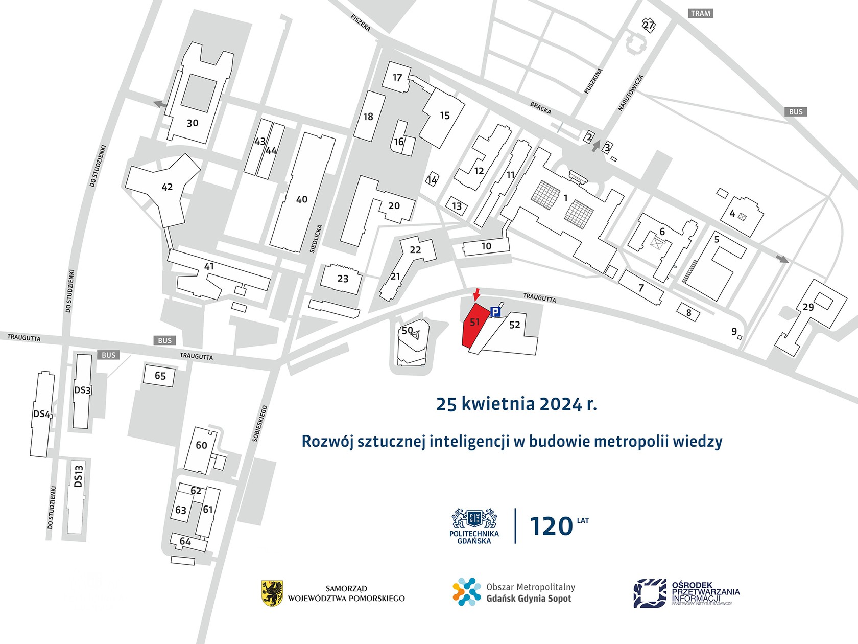 Mapka dojazdu do Centrum Kompetencji STOS PG